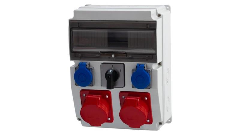 Rozdzielnica CAJA 12M - gniazda 2x16A 5p, 2x230V, 0/1(32A) /12 modułów/-69838
