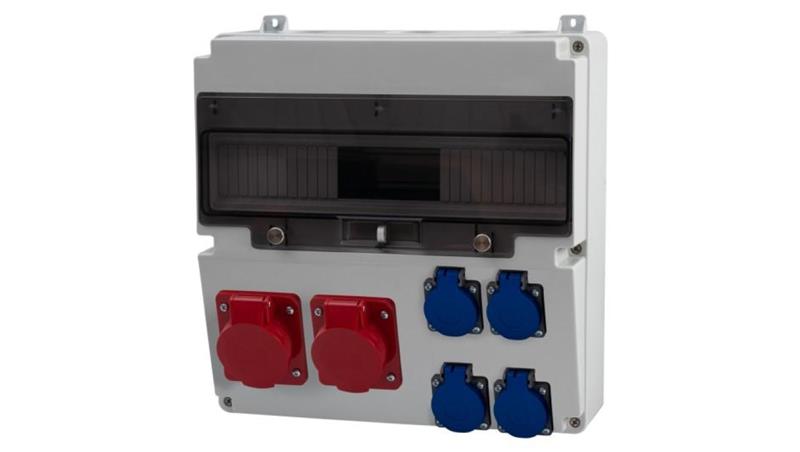 Rozdzielnica LAGO 17M - gniazda 2x16A 5p, 4x230V /17 modułów/-70016