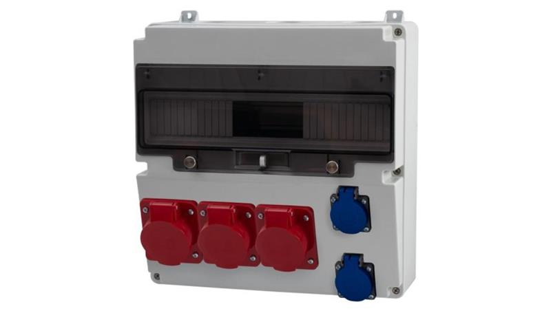 Rozdzielnica LAGO 17M - gniazda 16A 5p, 2x32A 5p, 2x230V /17 modułów/-70046