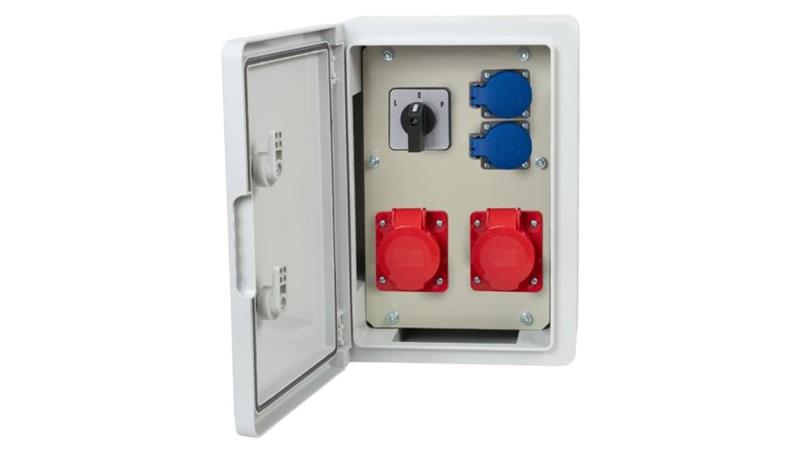 Rozdzielnica budowlana RB-250 - gniazda 2x32A 5p, 2x230V, L/P-66760