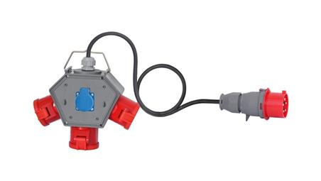 Rozdzielnica POLYBOX - gniazda 3x32A 5p, 230V, przewód OPD 5x4mm2 - 3m z wtyczką 32A 5p-66786