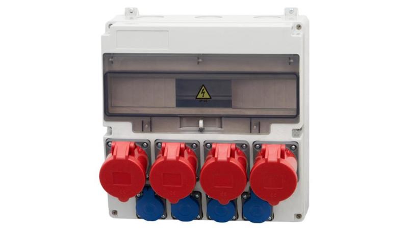 Rozdzielnica LAGO 17M - gniazda proste 2x16A 5p, 2x32A 5p, 4x230V /17 modułów/-69850