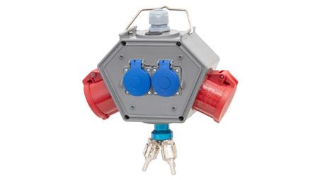 Rozdzielnica POLYBOX - gniazda 16A 5p, 32A 5p, 2x230V + 3xAIR(powietrze)-66880
