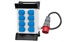 Rozdzielnica R-240 - gniazda 8x230V, przewód OW 5x2,5mm2-1,5m z wtyczką 16A 5p na stelażu plastikowym-66764