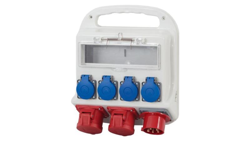 Rozdzielnica FORTE 11M - gniazda 16A 5p, 32A 5p 4x230V, wtyk odbiornikowy 16A 5p /11modułów/-69823