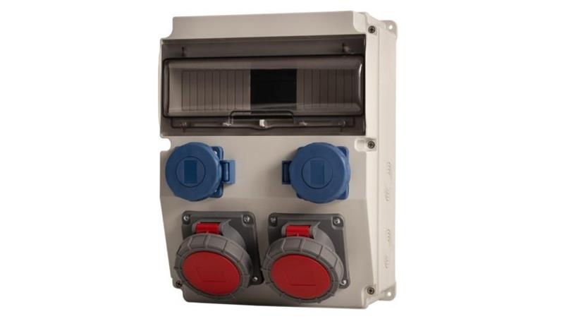 Rozdzielnica CAJA 12M - gniazda 16A 5p, 32A 5p, 2x230V IP65 /12 modułów/-69384