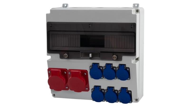 Rozdzielnica LAGO 17M - gniazda 2x16A 5p, 6x230V /17 modułów/-70012