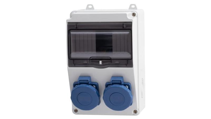 Rozdzielnica LAGO 7M - gniazda 2x230V IP65 /7 modułów/-69854 Rozdzielnica LAGO 7M - gniazda 2x230V IP65 /7 modułów/-69854