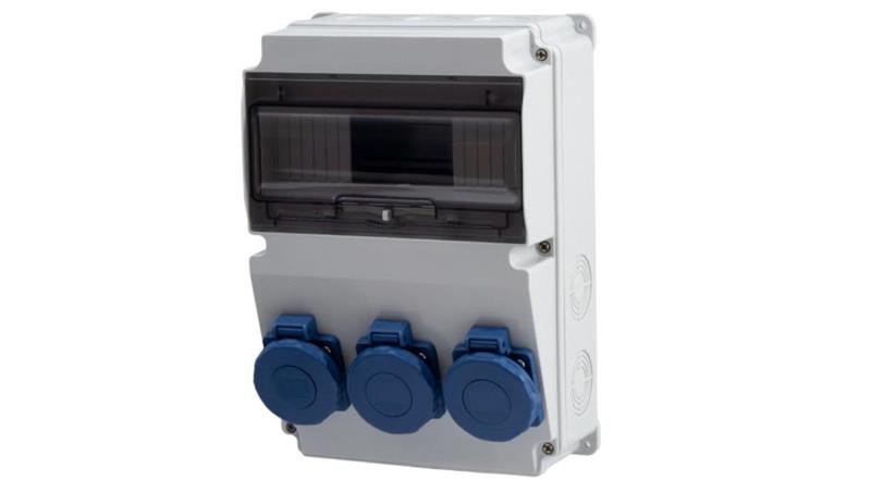 Rozdzielnica LAGO 10M - gniazda 3x230V IP65 /10 modułów/-69959