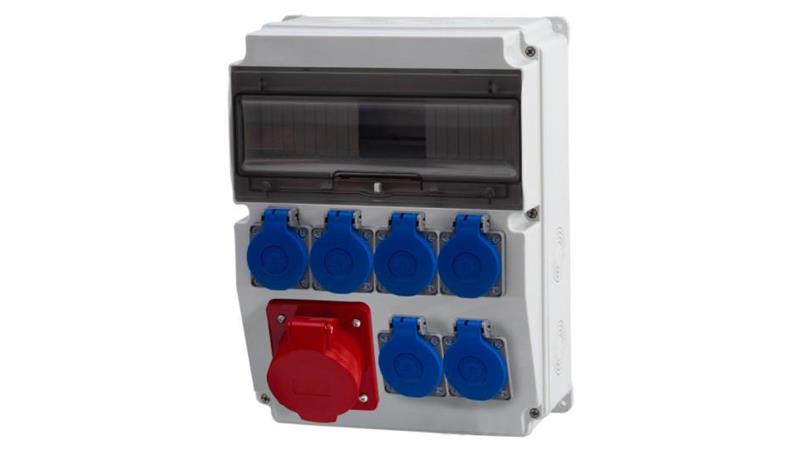 Rozdzielnica CAJA 12M - gniazda 16A 5p, 6x230V /12 modułów/-70033