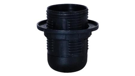 Oprawka termoplastyczna E27-1 kołnierz - czarna 4A, 250V-51185