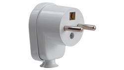 Wtyczka z uziemieniem kątowa 230V biała-29043