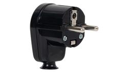 Wtyczka kątowa z uziemieniem WT16U czarna-29049