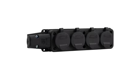 Listwa gumowa 4x230V 16A IP54 SCHUKO czarna-27497
