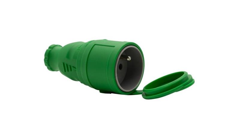 Gniazdo gumowe NOVA 230V 16A IP44 zielone-30177