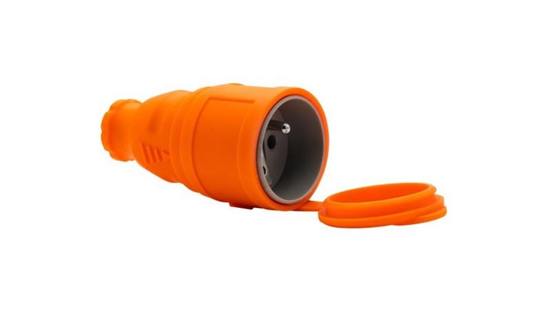 Gniazdo gumowe NOVA 230V 16A IP44 pomarańczowe-30185