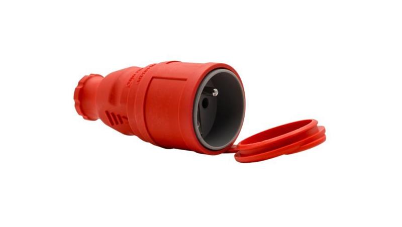 Gniazdo gumowe NOVA 230V 16A IP44 czerwone-30180
