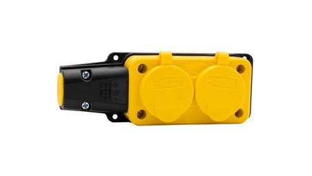 Listwa gumowa 2x230V 16A IP54 żółta-27522