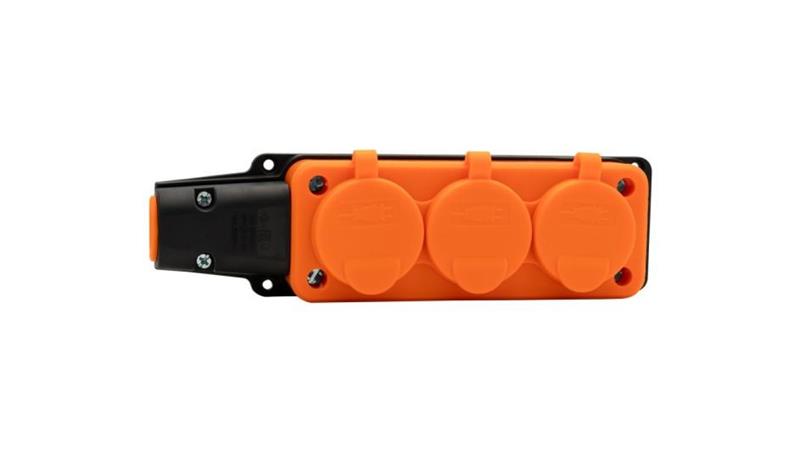 Listwa gumowa 3x230V 16A IP54 pomarańczowa-27526