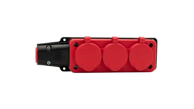Listwa gumowa 3x230V 16A IP54 czerwona-27524