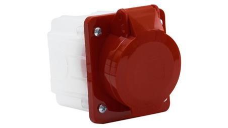 Gniazdo siłowe tablicowe skośne 16A 4p /FE/ z puszką-30583