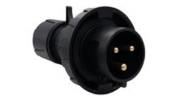 Wtyczka przemysłowa - przenośna 16A 3p 200V-250V /FE/ IP67 czarna-29233