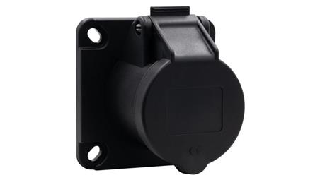 Gniazdo przemysłowe tablicowe proste 16A 3p 200V-250V /FE/ IP44 czarne-31408
