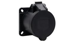Gniazdo przemysłowe tablicowe proste 32A 3p 200V-250V /FE/ IP44 czarne-31405