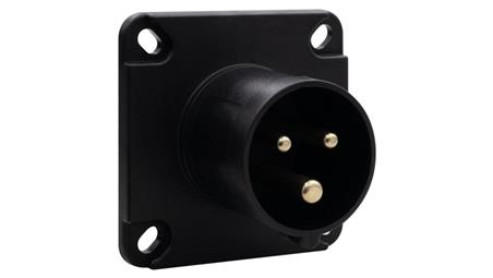 Wtyk przemysłowy tablicowy odbiornikowy 16A 3p 200V-250V/FE/ IP44 czarny-29281