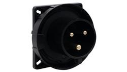 Wtyk przemysłowy tablicowy odbiornikowy 32A 3p 200V-250V /FE/ IP67 czarny-29293