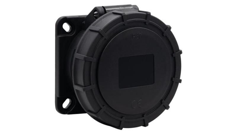 Gniazdo siłowe tablicowe proste 16A 5p 380V-415V /FE/ IP67 czarne-31823 Gniazdo siłowe tablicowe proste 16A 5p 380V-415V /FE/ IP67 czarne-31823