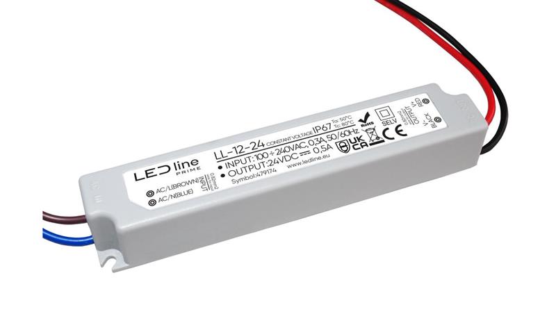 Zasilacz do taśm LED line PRIME 12-24 wodoszczelny IP67 24V 12W 5 lat gwar.-51008