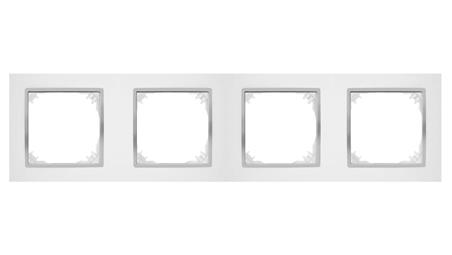 SANTRA ramka czterokrotna IP20 biały/chrom 4174-26-36945