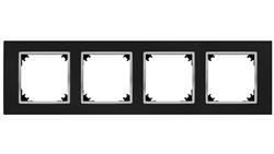 SANTRA ramka czterokrotna IP20 czarny/chrom 4174-46-38843