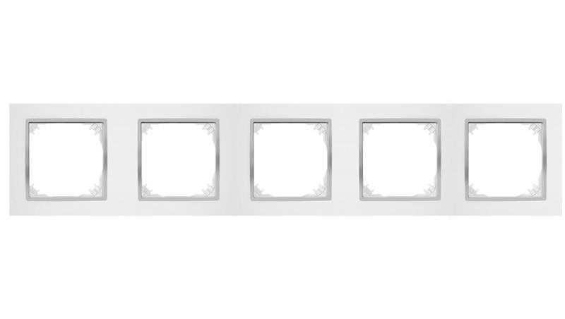 SANTRA ramka pięciokrotna IP20 biały/chrom 4175-26-37333
