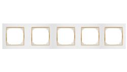 SANTRA ramka pięciokrotna IP20 biały/złoty 4175-27-36946