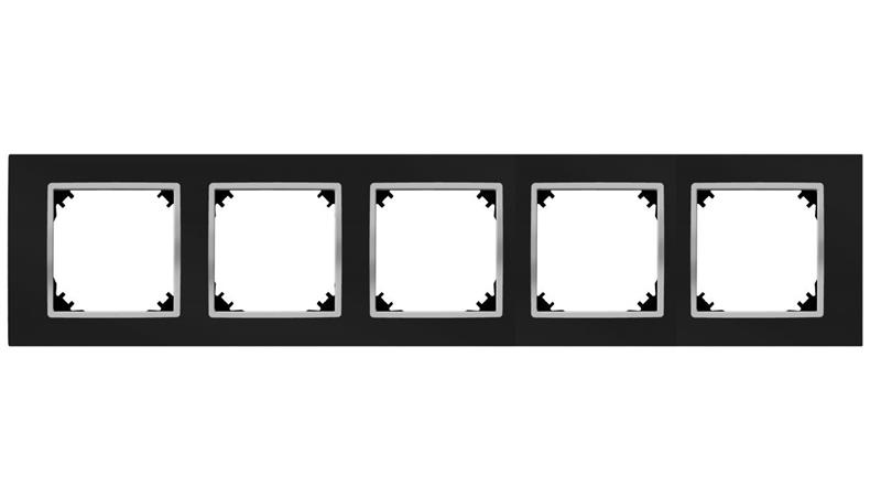 SANTRA ramka pięciokrotna IP20 czarny/chrom 4175-46-37332 SANTRA ramka pięciokrotna IP20 czarny/chrom 4175-46-37332