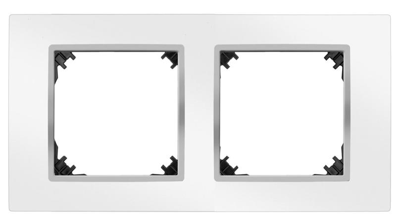VESTRA ramka podwójna biały/chrom 3872-26-37335