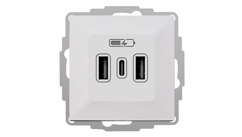 VESTRA ładowarka USB 2xA+C biały 3808-10-45147