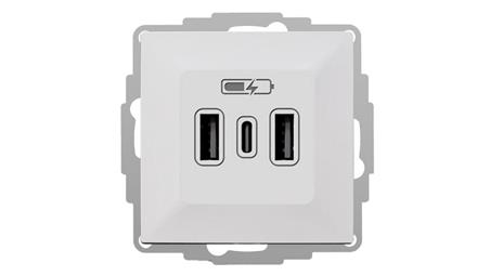VESTRA ładowarka USB 2xA+C biały 3808-10-45147