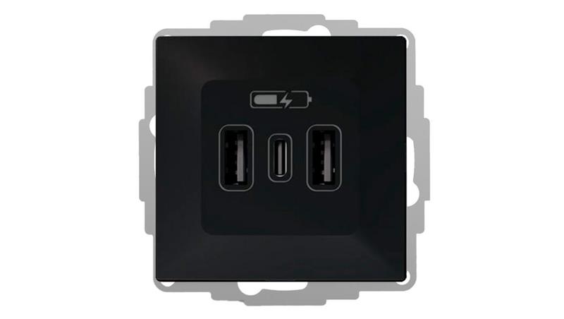 VESTRA ładowarka USB 2xA+C czarny 3808-19-45515