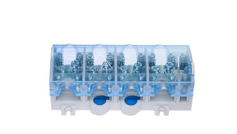 Odgałęźnik instalacyjny 4P 4x25mm2/10x10mm2 szary-niebieski OBL 25/10-4 A13-6048-65439