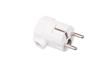 Wtyczka kątowa z uziemieniem, biała / 12050-29054