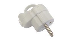 Wtyczka kątowa z uchwytem, unischuko 2P+Z IP20 250V~ 16 A biała / 24013-29003