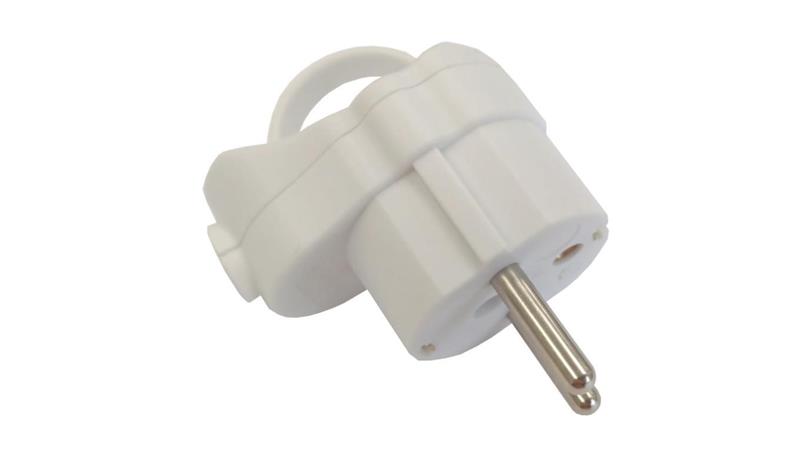 Wtyczka kątowa z uchwytem, unischuko 2P+Z IP20 250V~ 16 A biała / 24013-29003 Wtyczka kątowa z uchwytem, unischuko 2P+Z IP20 250V~ 16 A biała / 24013-29003