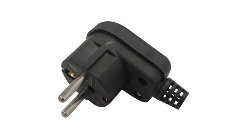 Wtyczka kątowa 2P+Z unischuko IP20 250V~ 16 A czarna WT-35-2 / 24031-29016