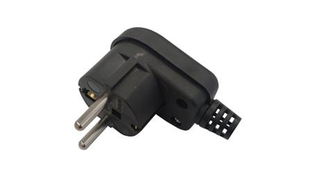 Wtyczka kątowa 2P+Z unischuko IP20 250V~ 16 A czarna WT-35-2 / 24031-29016