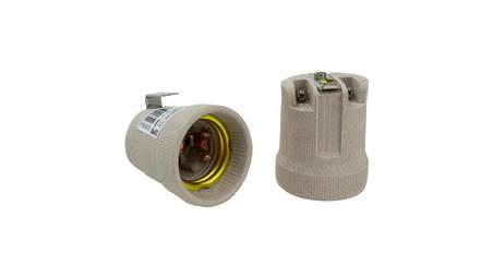 Oprawka Gniazdo ceramiczne E27 z uchwytem-51069