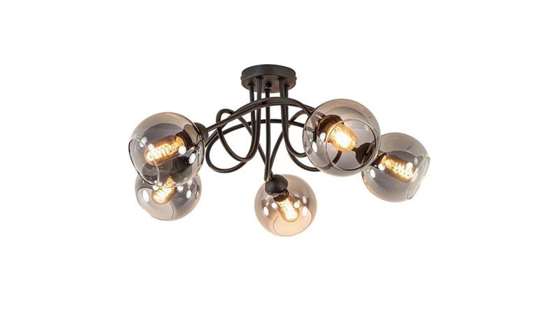 Lampa sufitowa czarna nowoczesna 5 punktowa RING E27 max.60W-60878