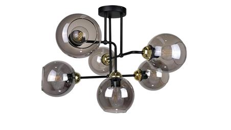 Lampa sufitowa nowoczesna 6xE27 COSMO BLACK/GOLD-60881